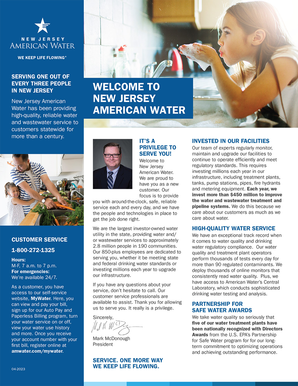 New Jersey American Water New Customer One Pager