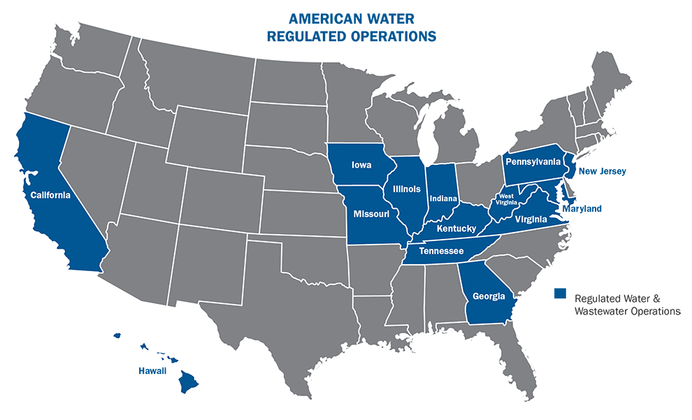 American Water Regulated Operations Map